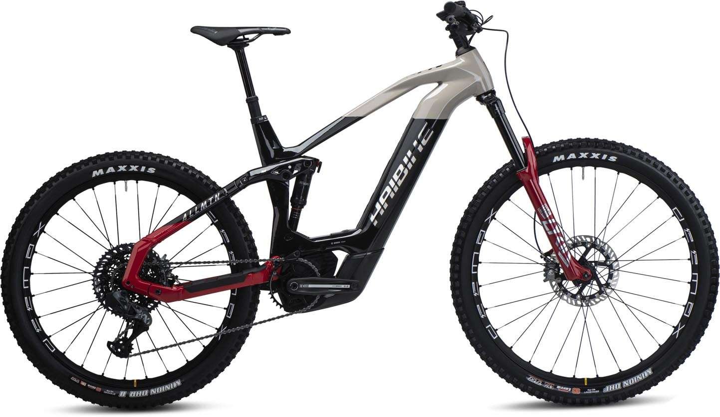 Haibike AllMtn CF SE Negru lucios Gri Roșu Crom