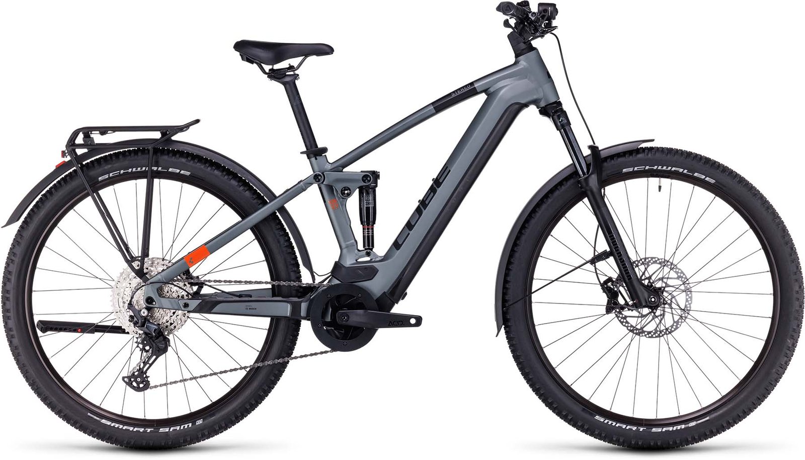 Bicicleta elétrica de montanha com suspensão total
