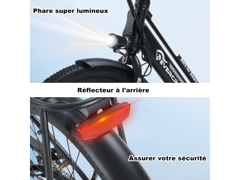 EVERCROSS EK8S – Bicicleta eléctrica de 26» con batería extraíble - Imagen 5