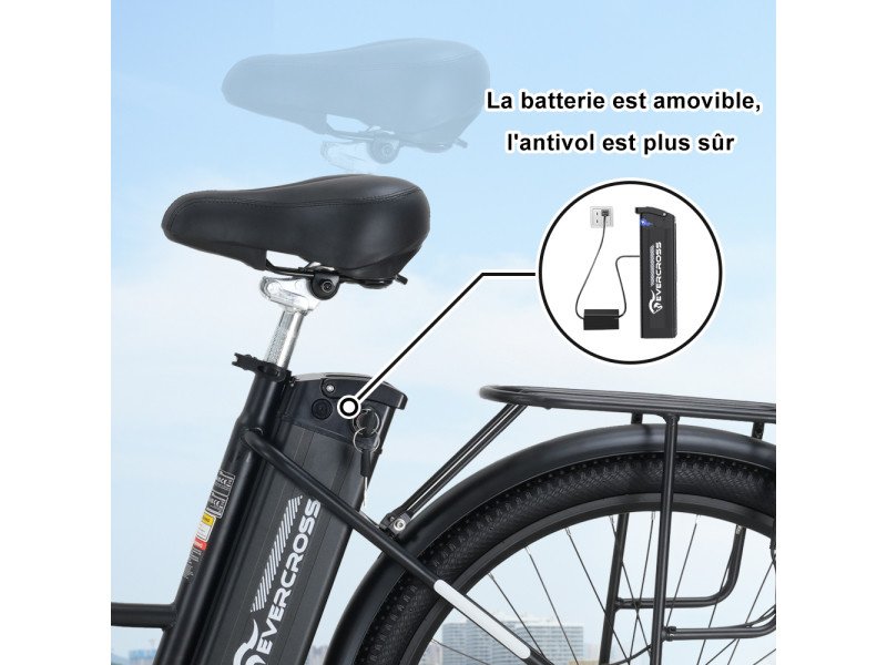 EVERCROSS EK8S – Bicicleta eléctrica de 26» con batería extraíble - Imagen 6