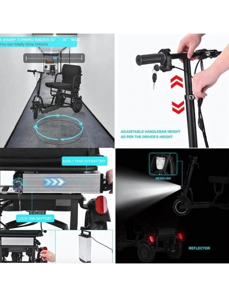 BOLA patinete eléctrico 3 ruedas para PMR estable con manillar alto - Imagen 31