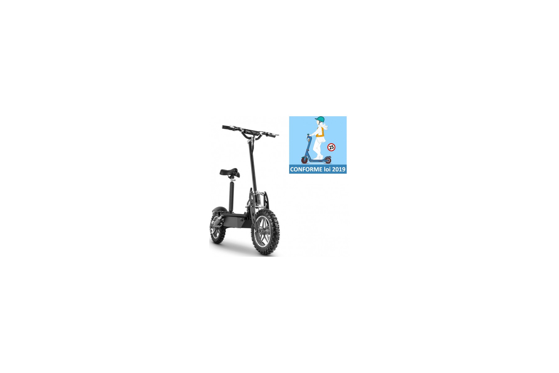 Patinete eléctrico cross con asiento todoterreno 1000 vatios litio