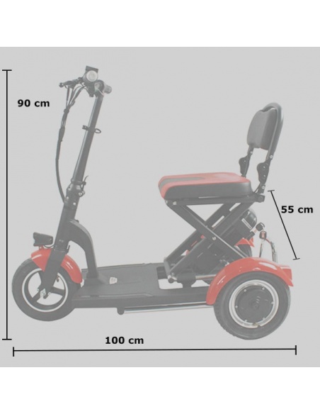 DEVO - patinete eléctrico 3 ruedas 300/600 vatios para pmr y personas mayores - Imagen 26