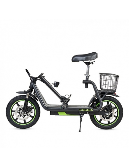 Bicicleta eléctrica sin pedales COGGIA con cesta 500 vatios plegable - Imagen 5