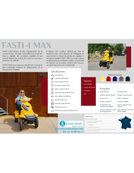 electroride FASTI 4 MAX 1000 vatios scooter eléctrico 4 ruedas para PMR homologado para carretera - Imagen 10