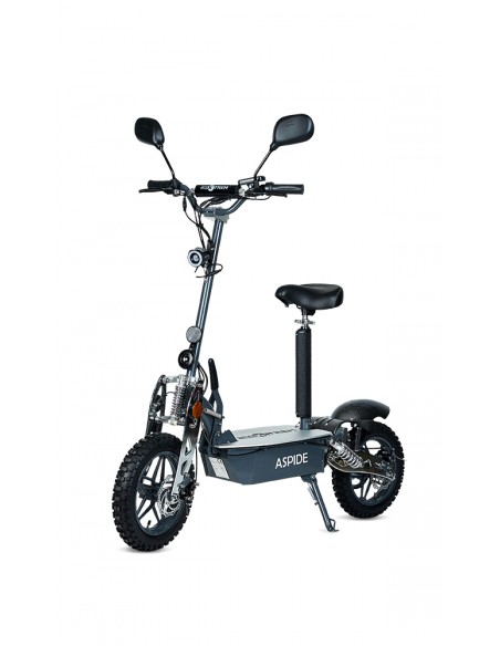 Patinete eléctrico Aspide con asiento, neumáticos de cross, 2000 vatios, batería de litio 48V 12Ah - Imagen 4