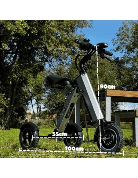 MATE 4 patinete eléctrico 3 ruedas plegable 16 kg batería extraíble patinete eléctrico triciclo 3 ruedas para PMR ultraligero - Imagen 12