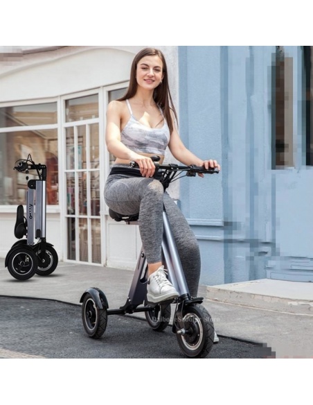 MATE 4 patinete eléctrico 3 ruedas plegable 16 kg batería extraíble patinete eléctrico triciclo 3 ruedas para PMR ultraligero - Imagen 14