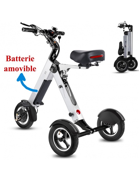 MATE 4 patinete eléctrico 3 ruedas plegable 16 kg batería extraíble patinete eléctrico triciclo 3 ruedas para PMR ultraligero - Imagen 3
