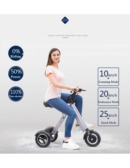 MATE 4 patinete eléctrico 3 ruedas plegable 16 kg batería extraíble patinete eléctrico triciclo 3 ruedas para PMR ultraligero - Imagen 21