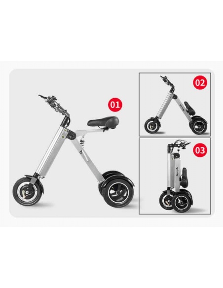 MATE 4 patinete eléctrico 3 ruedas plegable 16 kg batería extraíble patinete eléctrico triciclo 3 ruedas para PMR ultraligero - Imagen 23