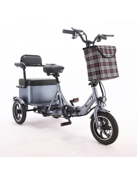 PASS 2 - Triciclo eléctrico de 3 ruedas para 2 personas con pedaleo asistido - Imagen 2