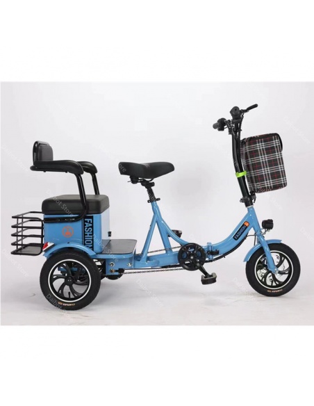 PASS 2 - Triciclo eléctrico de 3 ruedas para 2 personas con pedaleo asistido - Imagen 3