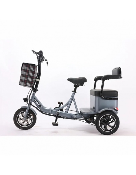 PASS 2 - Triciclo eléctrico de 3 ruedas para 2 personas con pedaleo asistido - Imagen 4
