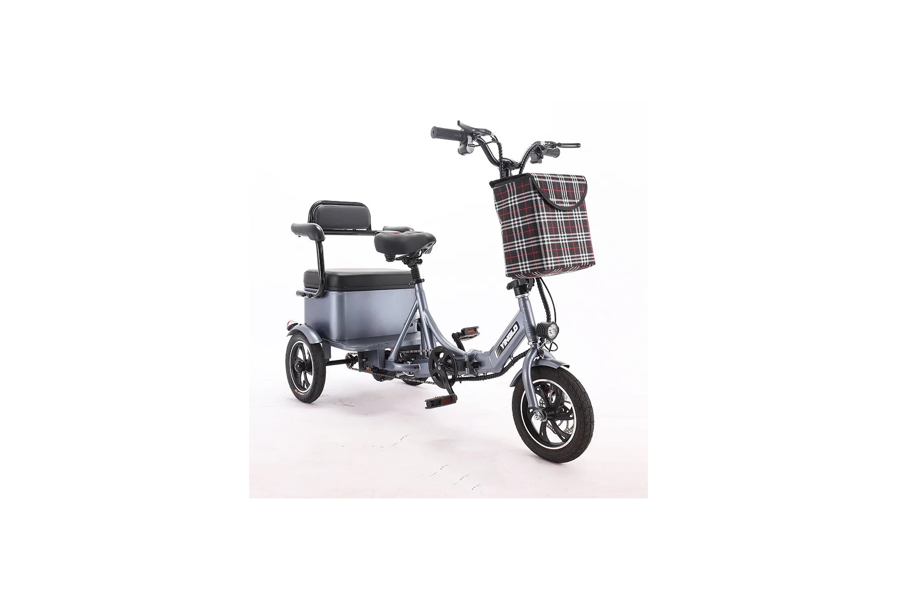 PASS 2 - Triciclo eléctrico de 3 ruedas para 2 personas con pedaleo asistido
