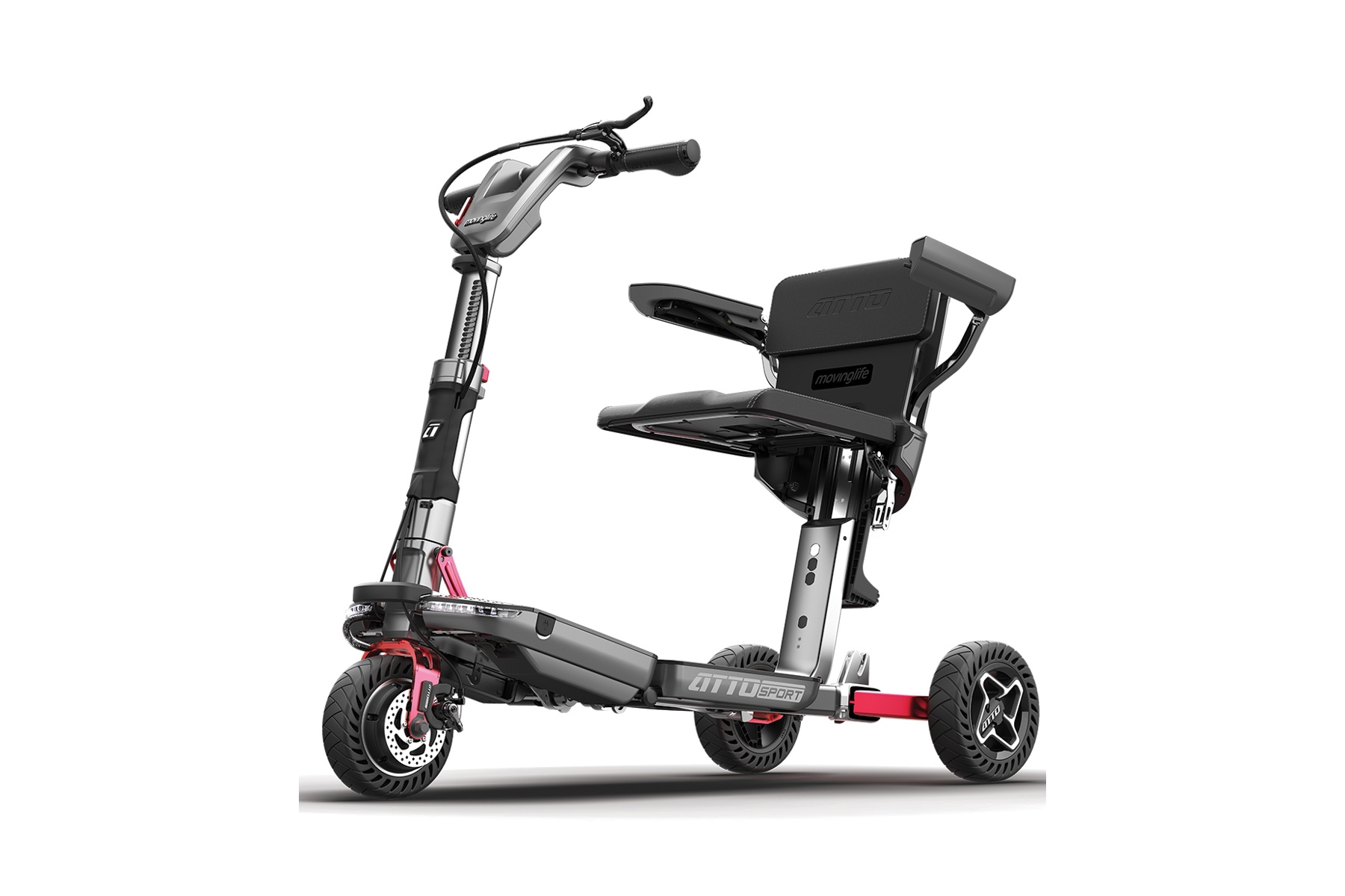Scooter eléctrico 3 ruedas plegable ATTO Sport con reposabrazos