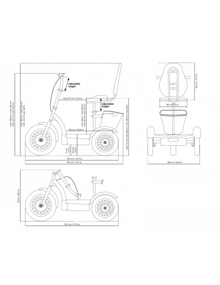 TRIBO 500 Patinete eléctrico 3 ruedas estable para personas mayores y PMR estable - Imagen 12