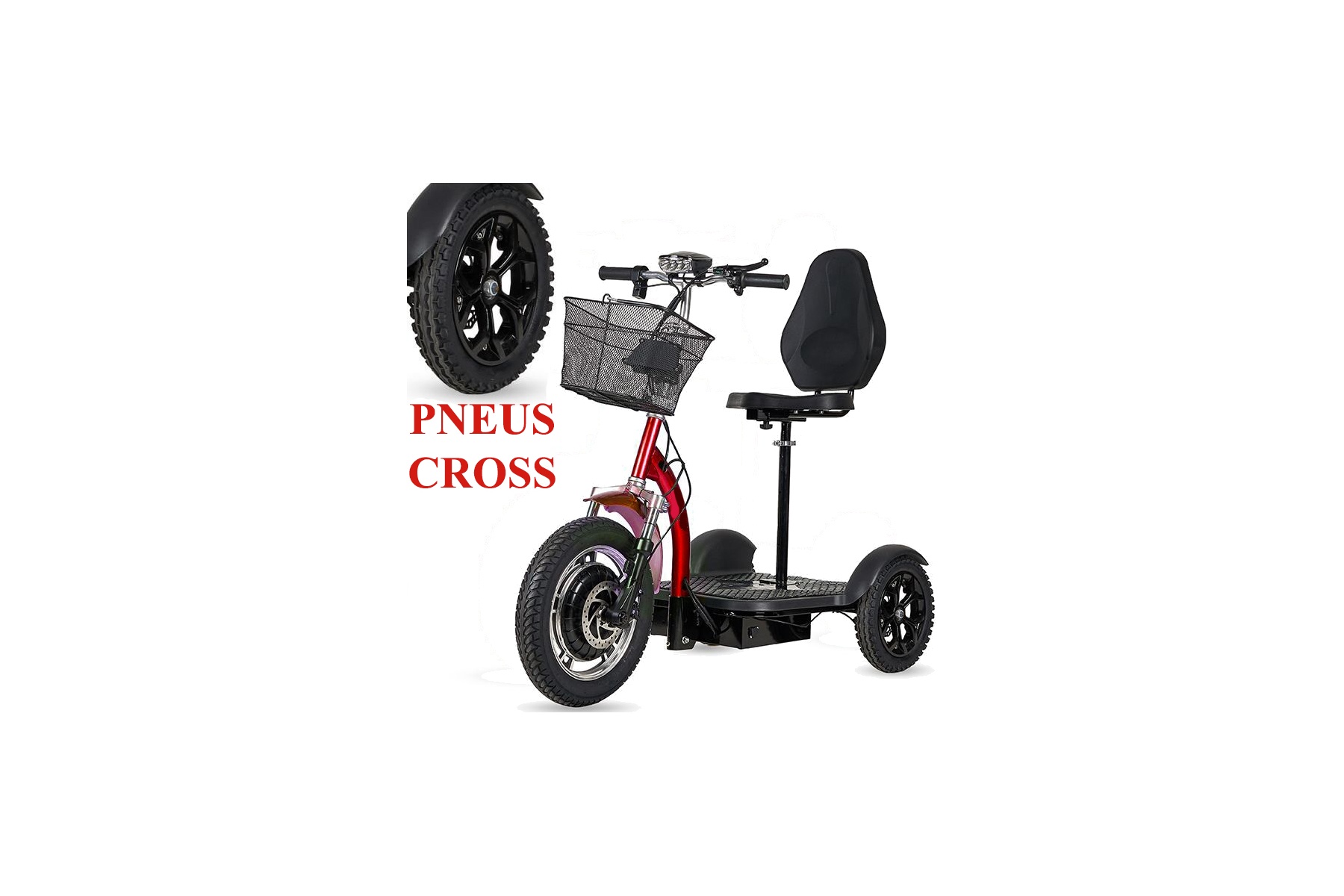 TRIBO 500 Patinete eléctrico 3 ruedas estable para personas mayores y PMR estable