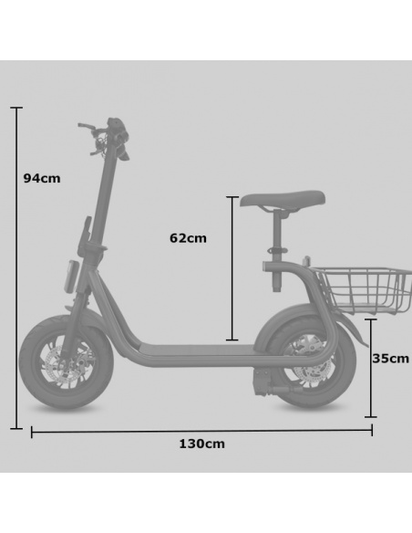 Patinete eléctrico Piccolo con cesta 350 vatios plegable - Imagen 5