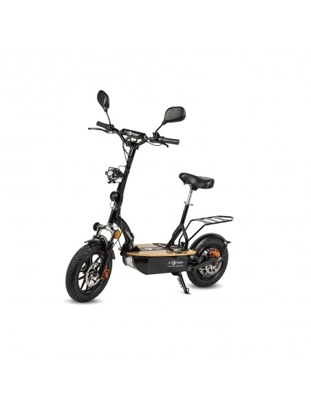 Patinete eléctrico Renton 1200 vatios con batería de litio, asiento y espacio para cesta trasera - Imagen 5