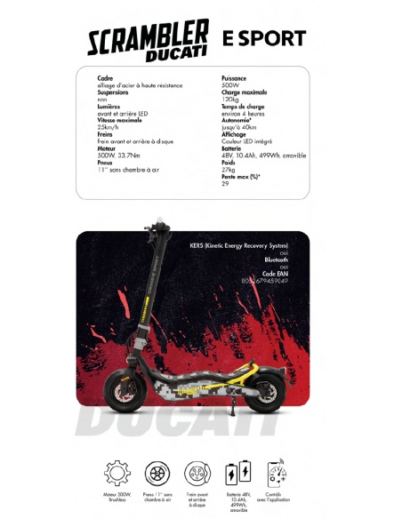 Patinete eléctrico Scrambler Cross-E-Sport Ducati 48V - Imagen 16